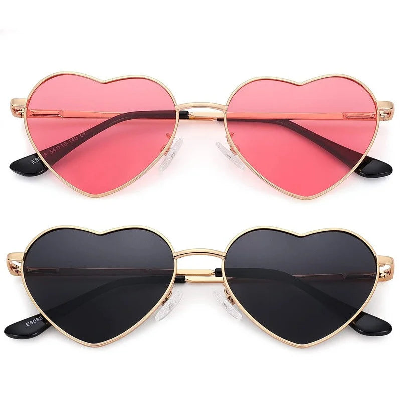 Women's Metal Heart Shaped Sunglasses