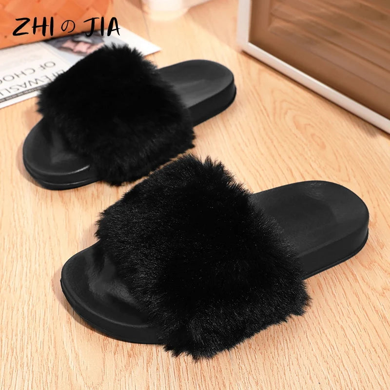 Women's Plush One Word Slipper