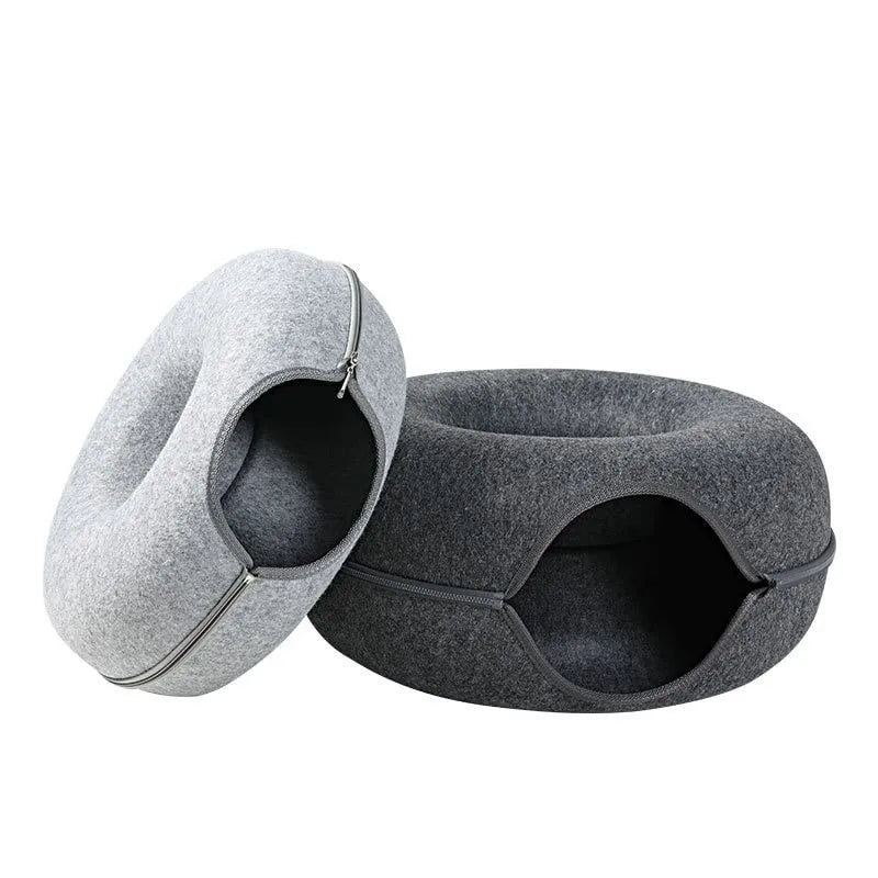 Donut Cat Interactive Tunnel Bed