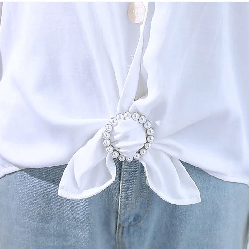 Clothes Corner Knot Button Ring Brooch