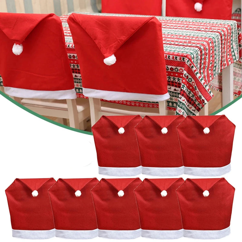 Santa Chair Table Christmas Hat