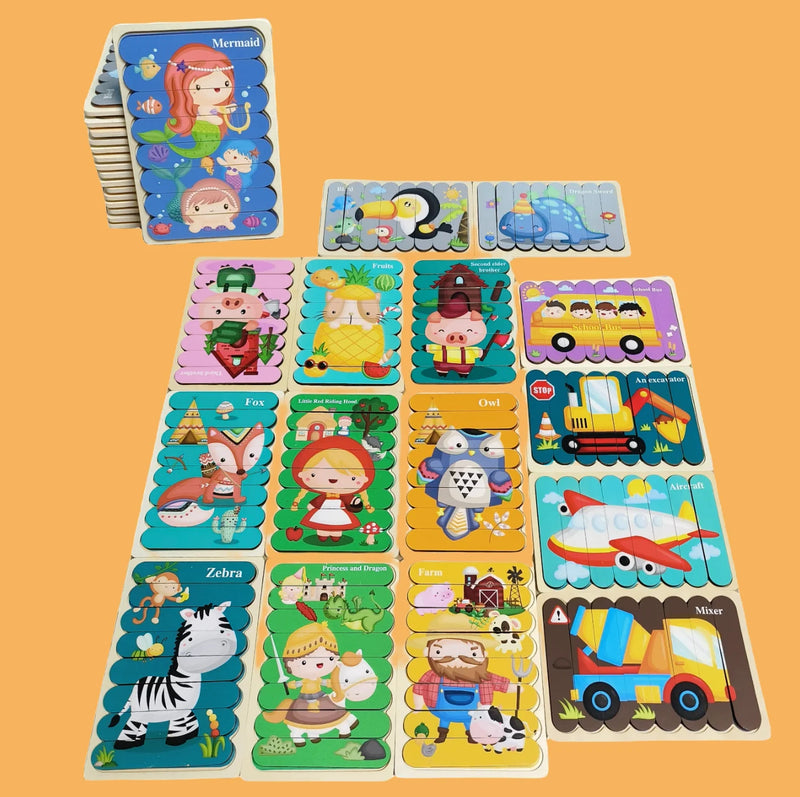 Baby Cartoon Wooden 3D Puzzle