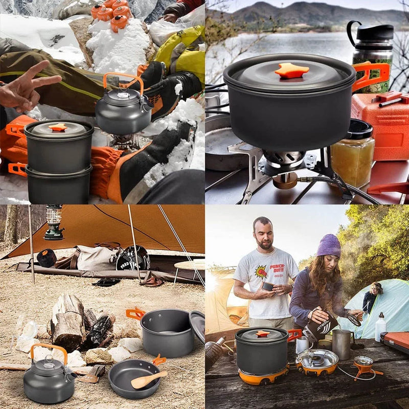 Outdoor camping cooking set