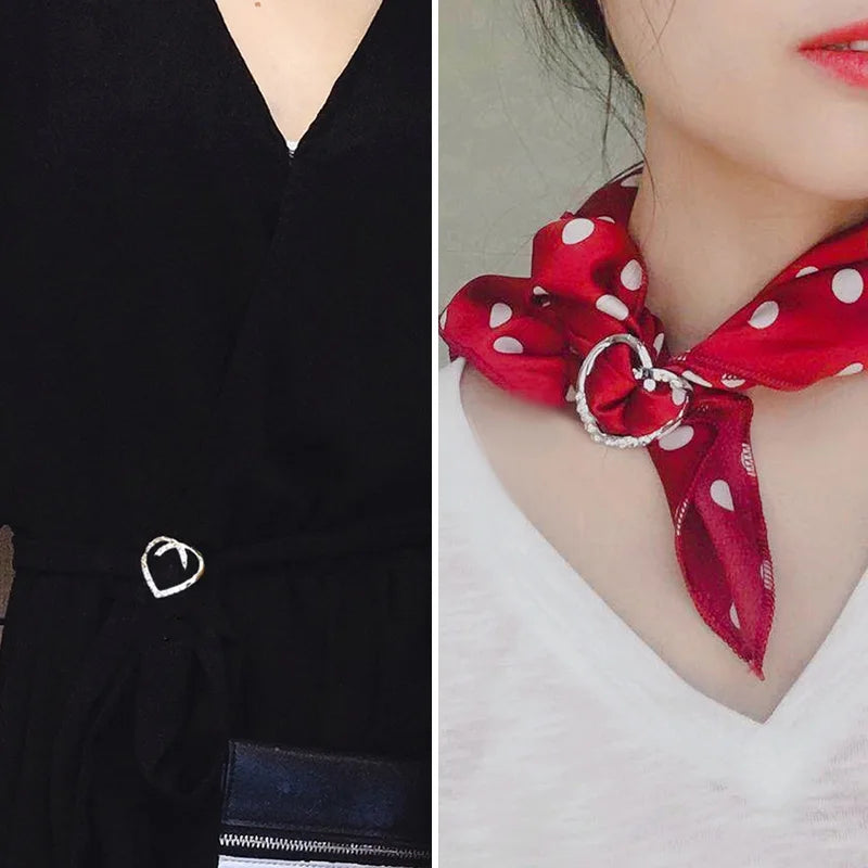 Clothes Corner Knot Button Ring Brooch