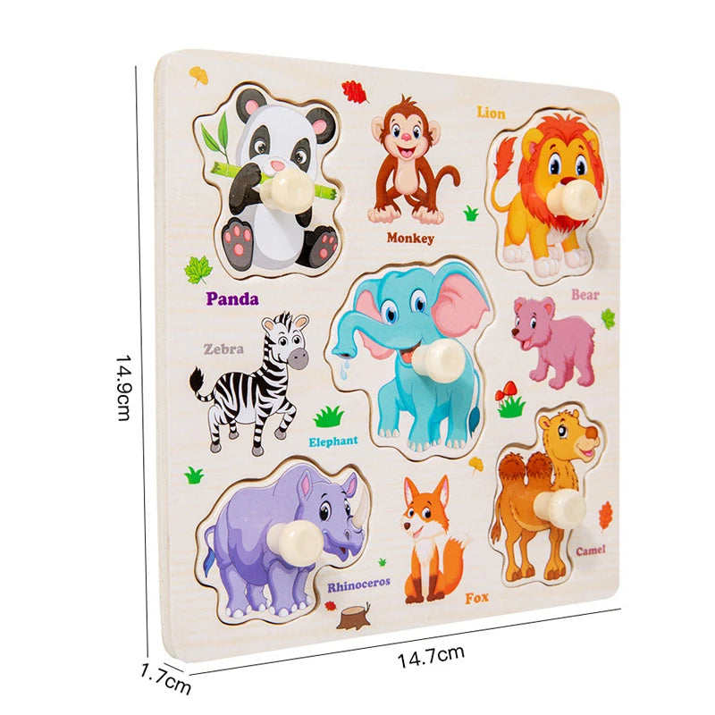 Wooden Animal Traffic Puzzle Toy