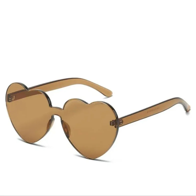 Women Heart Rimless Sunglasses