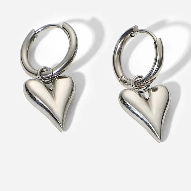 Stainless Steel Heart Earrings