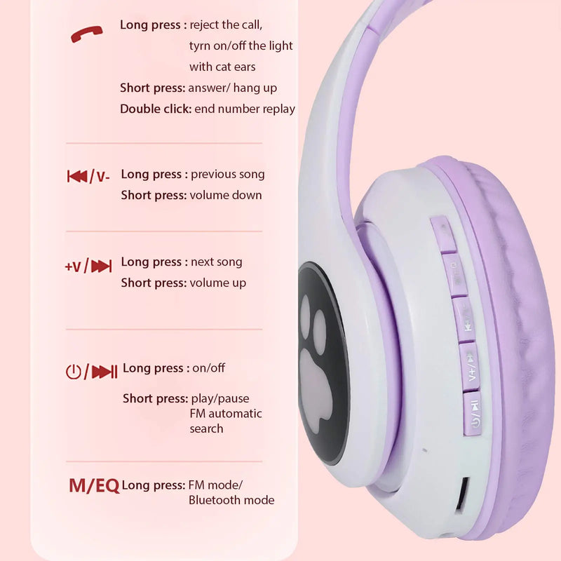 Cute Cat Wireless Headphones