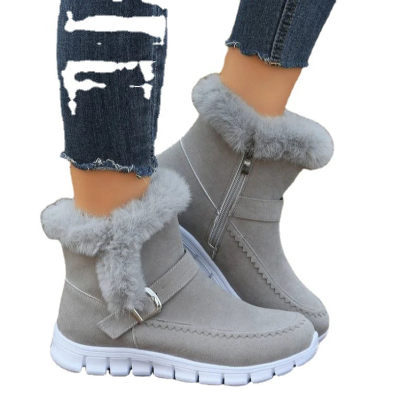 Women Fur Warm Chelsea Snow Boots