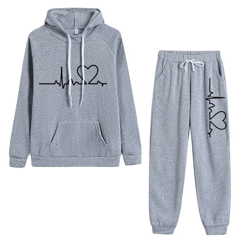 Woman Hoodies+Sweatpants Set