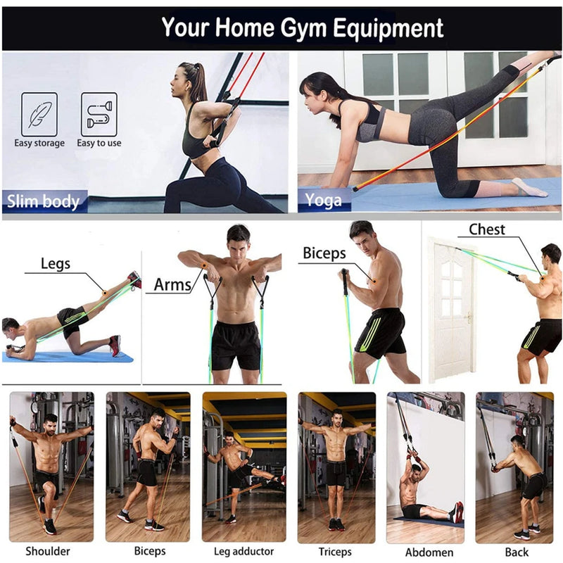 Gym 200lbs Resistance Bands Set