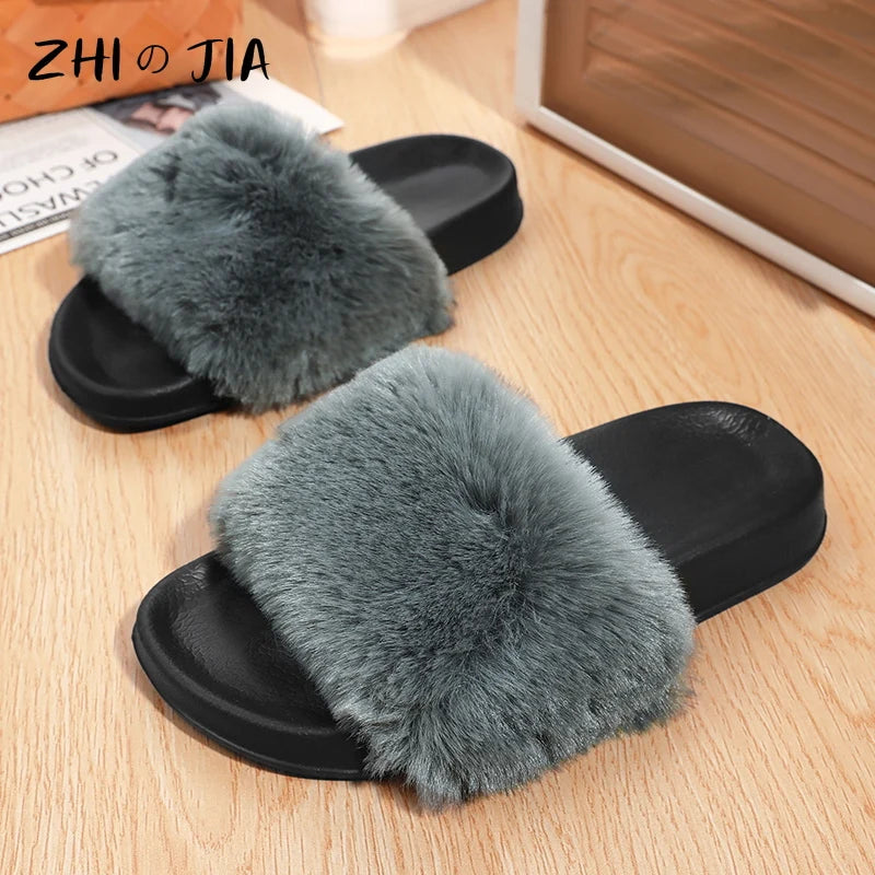 Women's Plush One Word Slipper