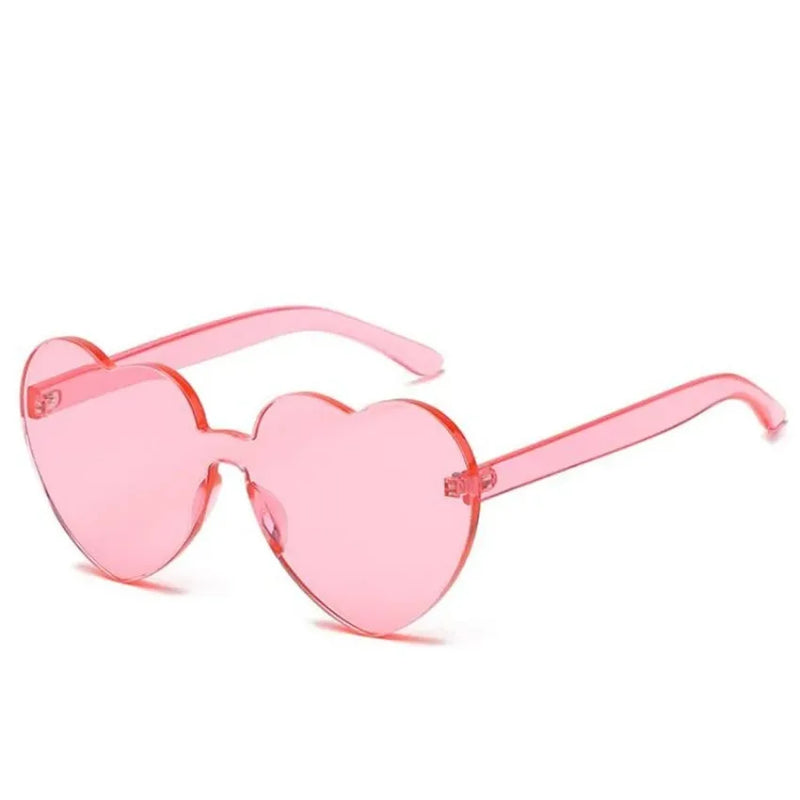 Women Heart Rimless Sunglasses