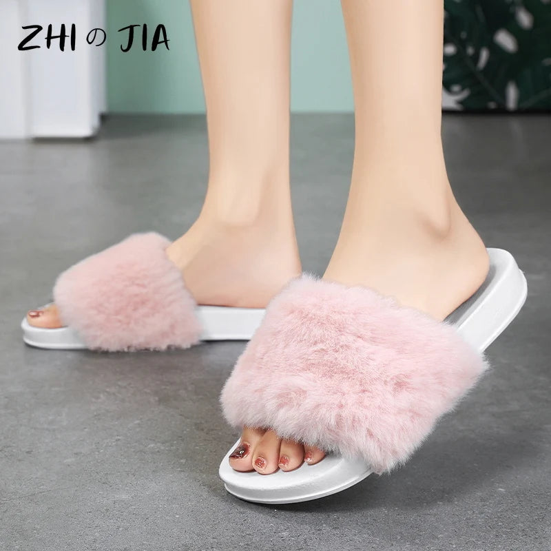 Women's Plush One Word Slipper