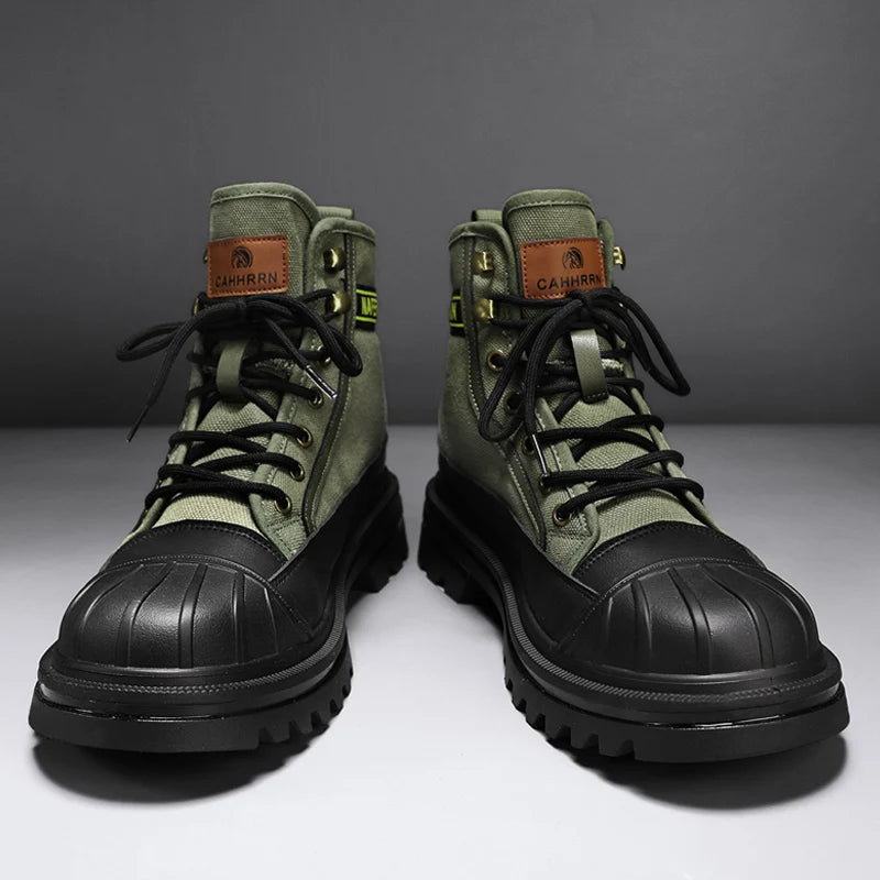 Men Leather Snow Military Boots