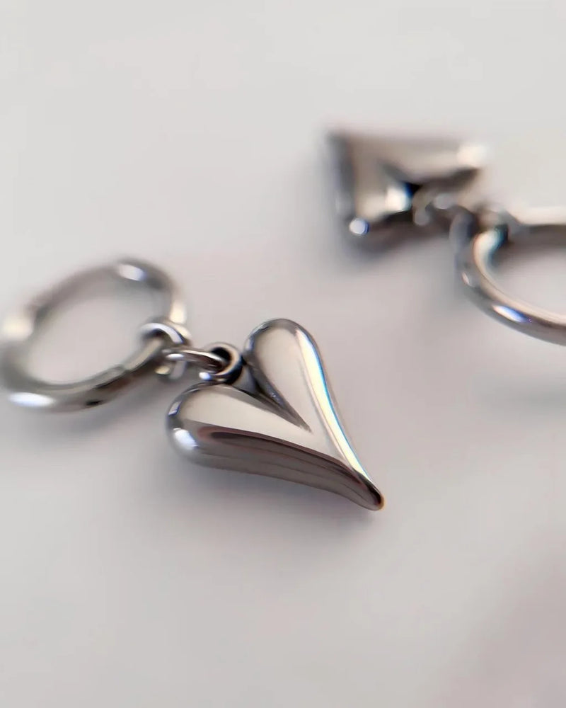 Stainless Steel Heart Earrings