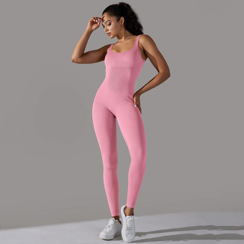 One Piece Seamless Knitted Sport Jumpsuit