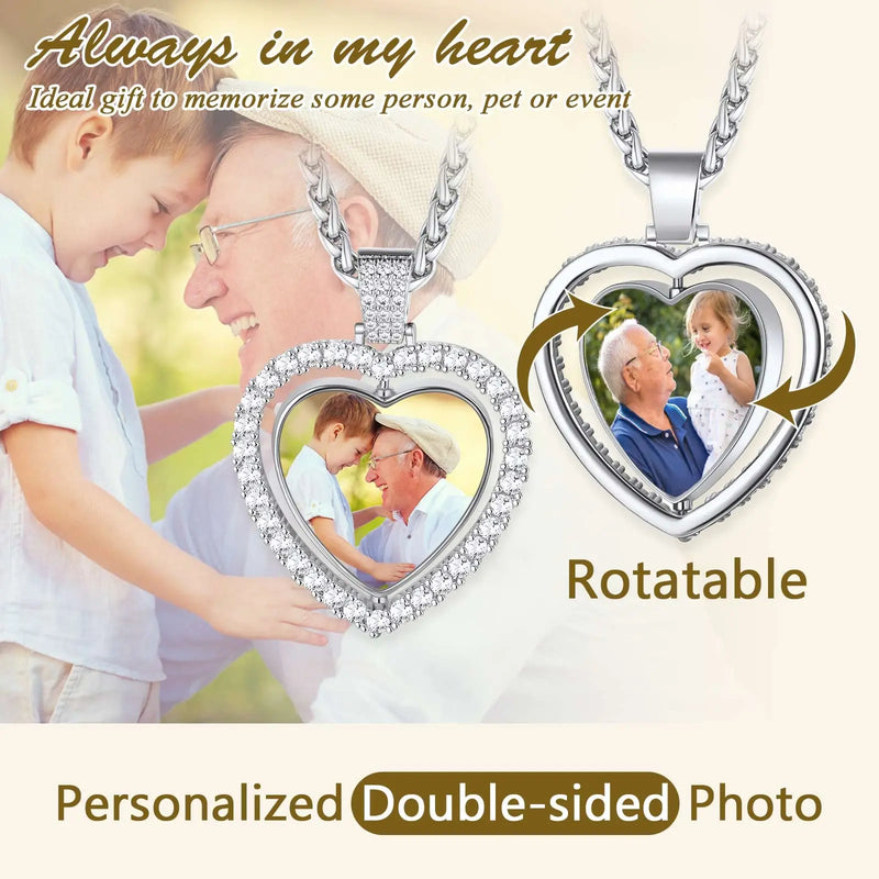 Customized Heart Photo Necklace