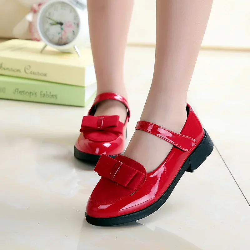 Girls Leather Bow-knot Shoes