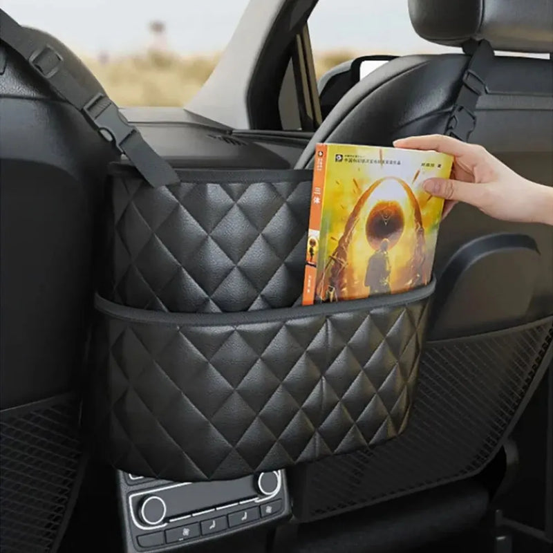 Car Middle Seat Storage Leather Bag