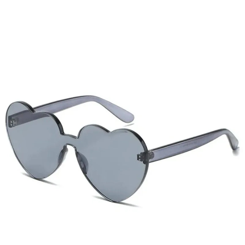 Women Heart Rimless Sunglasses