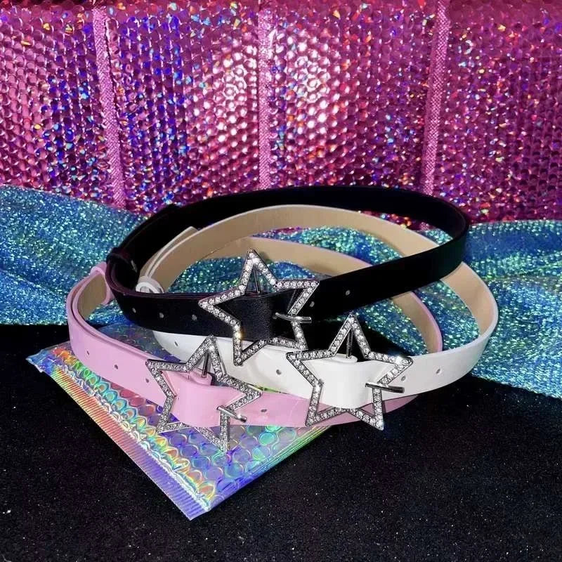 Pink Y2K Star Buckle Belt