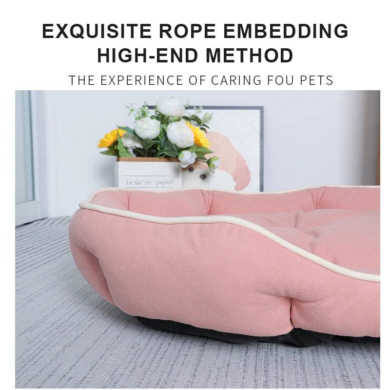 Imitation Suede Velvet Dog Bed