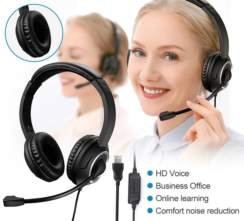 Wired USB Call Center Headphon