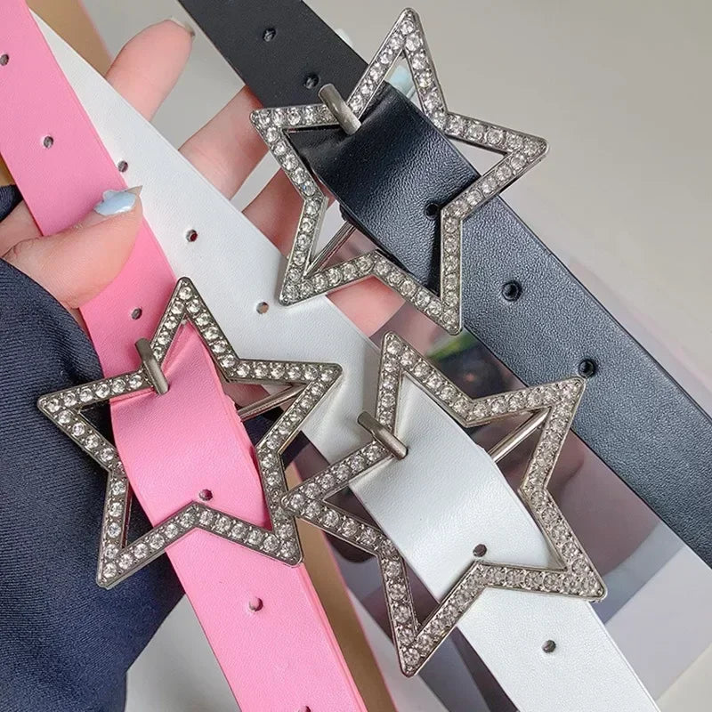 Pink Y2K Star Buckle Belt