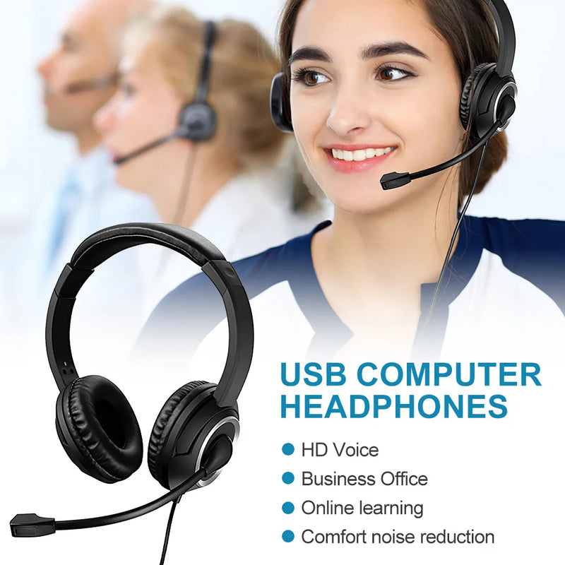 Wired USB Call Center Headphon