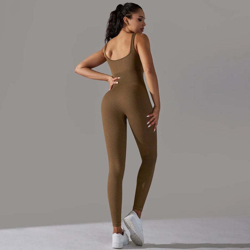 One Piece Seamless Knitted Sport Jumpsuit