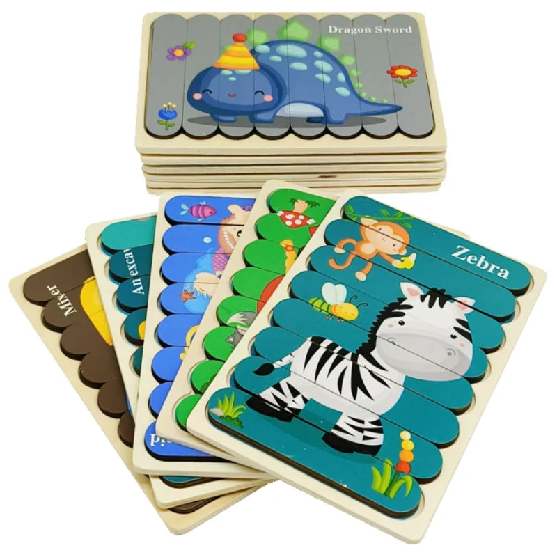 Baby Cartoon Wooden 3D Puzzle