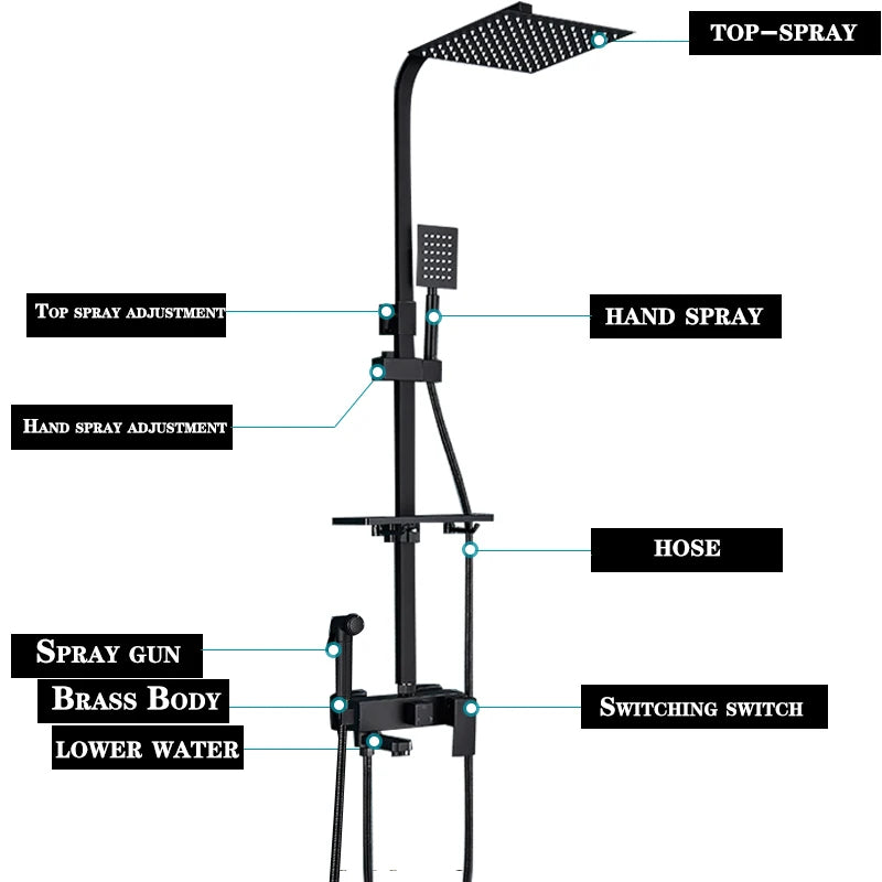 Bathroom Spout Rain Shower Set