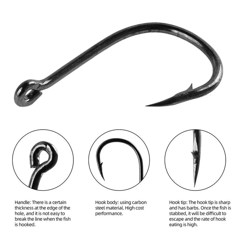 High Carbon Steel Fishing Hooks Set