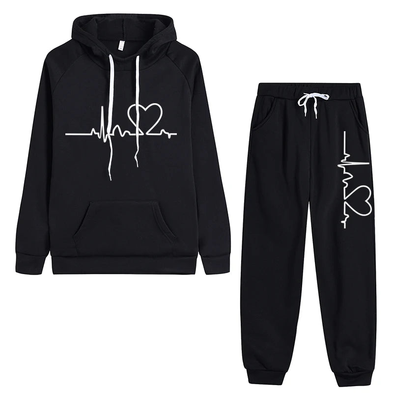 Woman Hoodies+Sweatpants Set