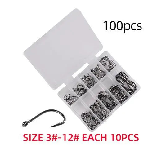 High Carbon Steel Fishing Hooks Set