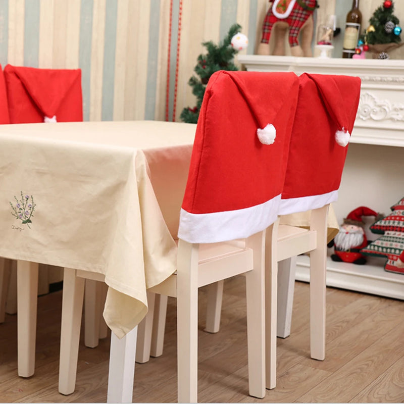 Santa Chair Table Christmas Hat