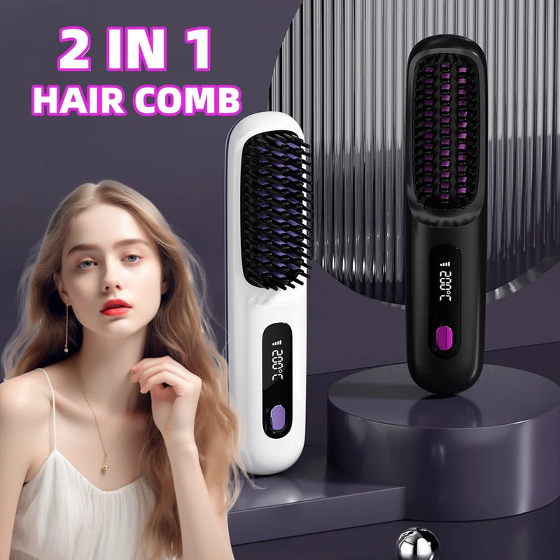 Wireless 2 In 1 Straight Hair Comb