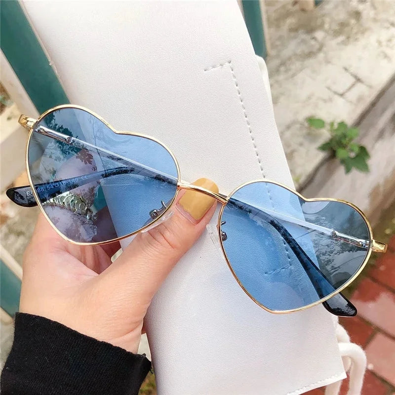 Women's Metal Heart Shaped Sunglasses