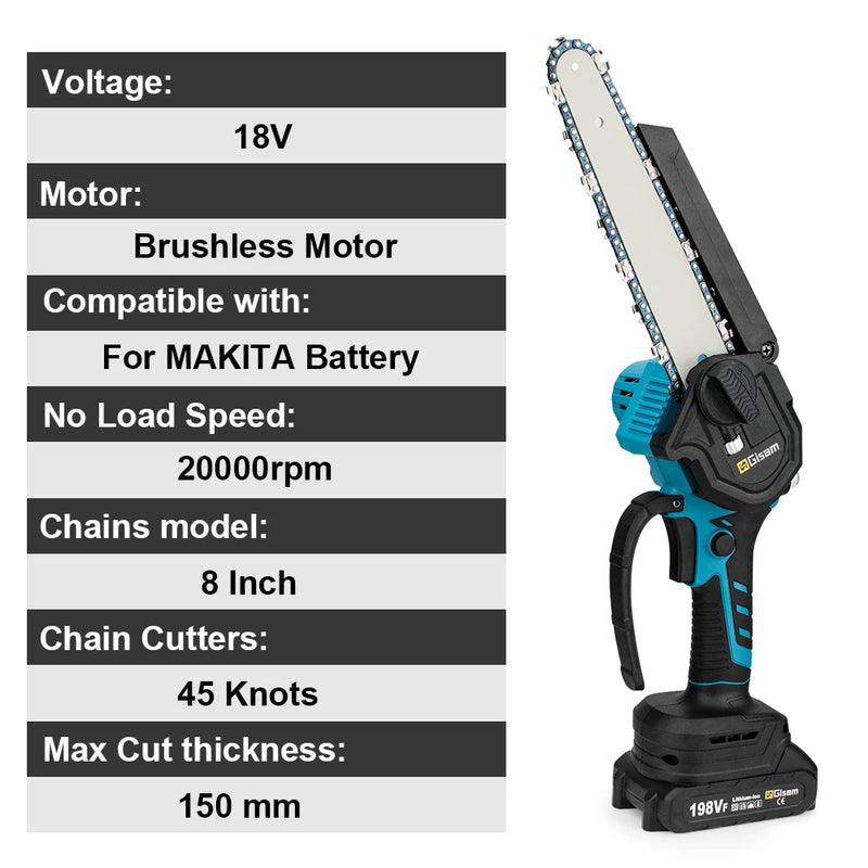 8 Inch Brushless Chain Saw