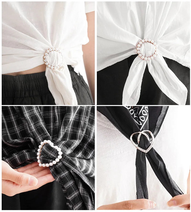 Clothes Corner Knot Button Ring Brooch