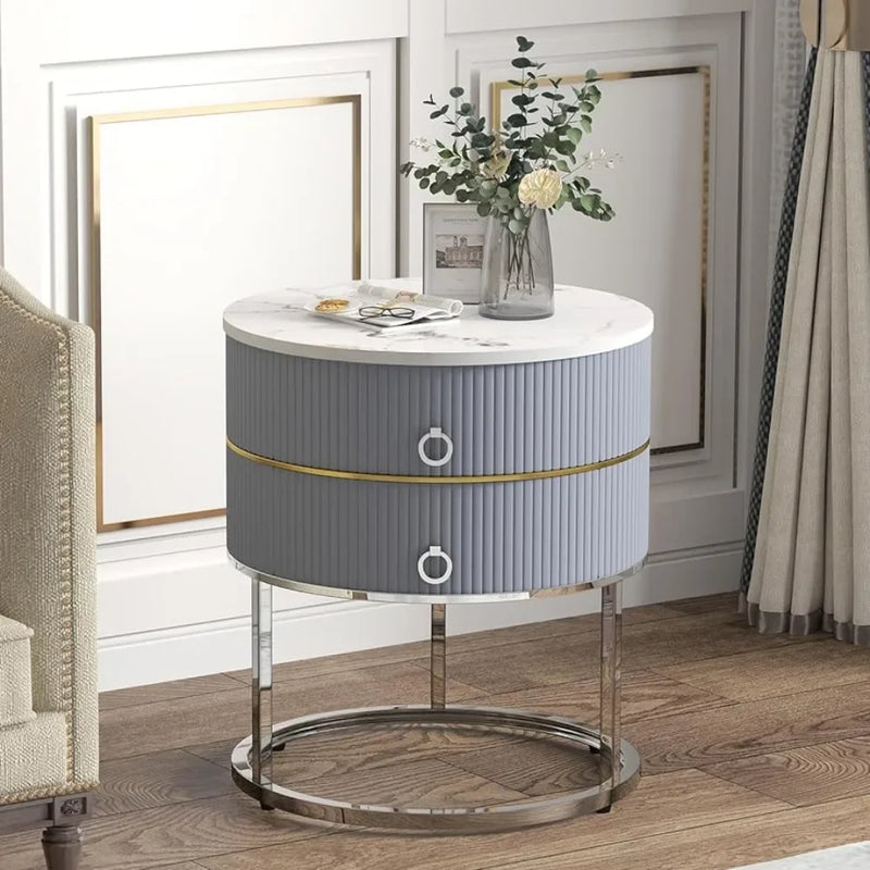 Silver Bedroom Bedside Table